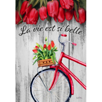 Drapeau décoratif avec bicyclette rouge